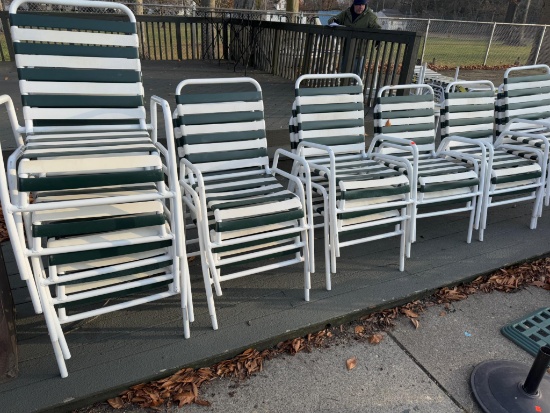18- Green and White Poolside Chairs, sells times the money