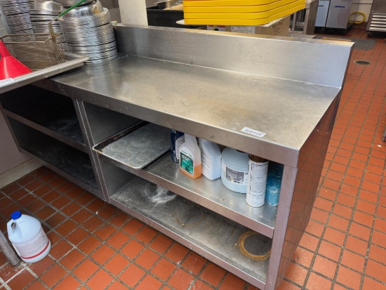 Randall Stainless Counter, no contents, 78" W x 35 1'2" to counter tall x 21 1/2" deep