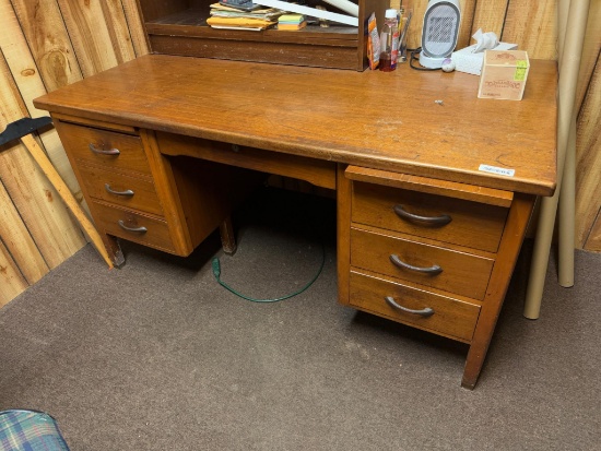 Desk 5 ft wide, Leopold brand, Heavy, Vintage