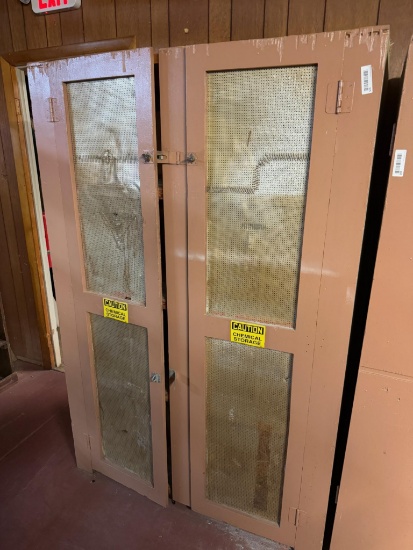 Wooden Cabinet 48" wide x 74" tall x 26" deep, does not include contents