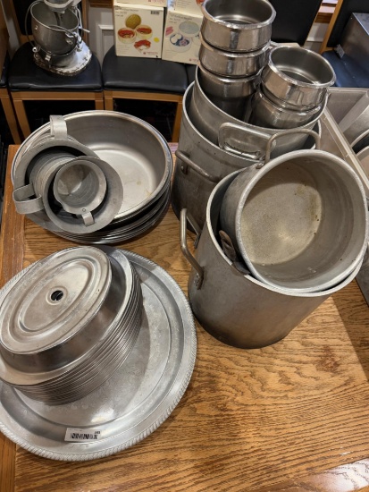 Aluminum Pots - assorted, measuring cups, food covers, & more
