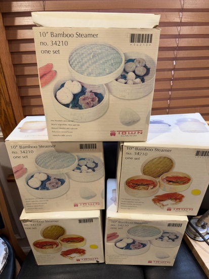 10" Bamboo Steamers - 5 sets