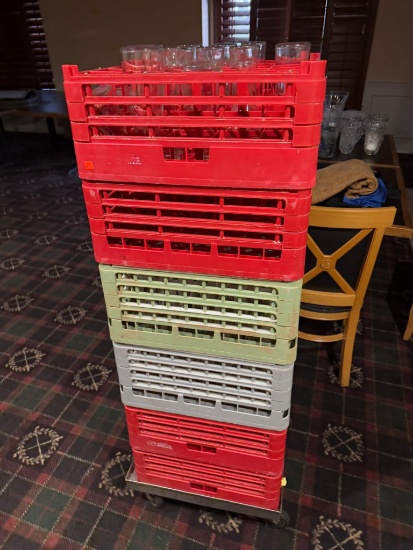 Cart, Dish Racks and a few Misc. Dishes