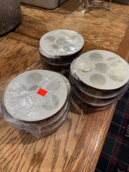 9- Hall Pottery Egg Poachers