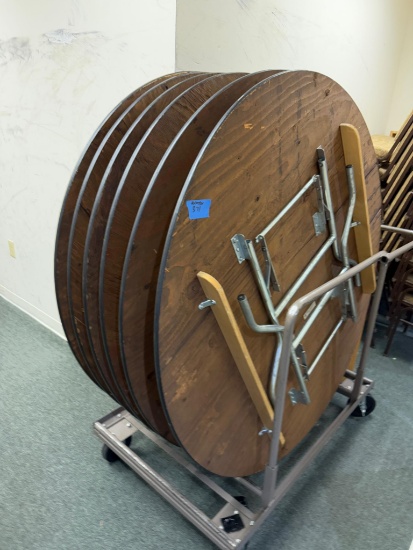 6- 60 inch wooden banquet tables, PLUS THE CART, SELLS TIMES THE MONEY