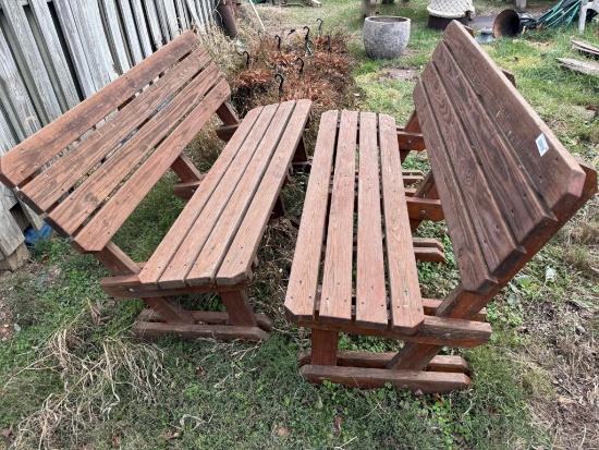 2- Wooden Golf Course Benches 5 ft long