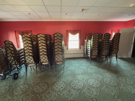 191 Matching, Padded stackable chairs, plus one chair dolly, sells times the money