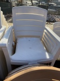 9- White Plastic Patio Chairs