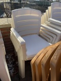 5- White Plastic Patio Chairs