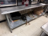 Stainless Steel Table, 8 ft long, NO CONTENTS