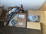 3 Boxes Lampshade, communication wire, electrical plates, misc Electrical and more