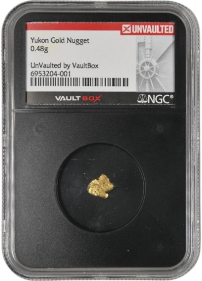 Yukon Gold 0.48g Nugget in NGCX UnVaulted Holder