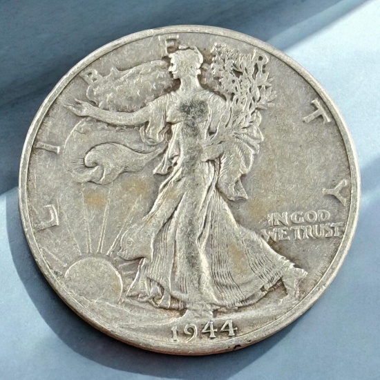 1944-D US Walking Liberty Half Dollar, 90% Silver