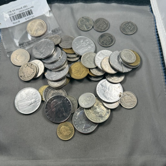 Asst. Coins, World Coins, tokens, and more