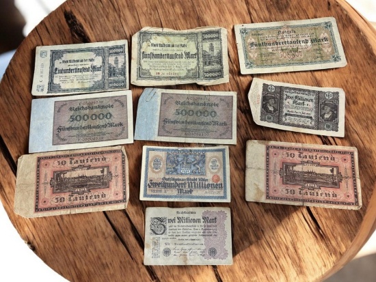 10- Antique Foreign Banknotes, see pics for notes included, sells times the money