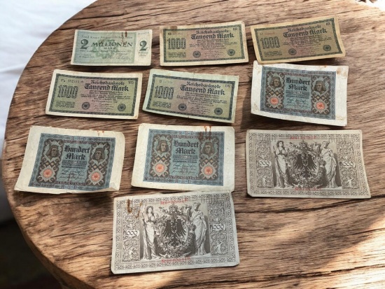 10- Antique Foreign Banknotes, see pics for notes included, sells times the money