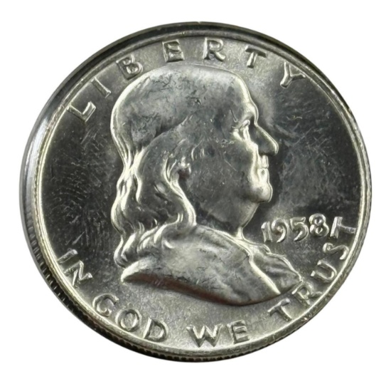 1958 Franklin Half Dollar, 90% Silver