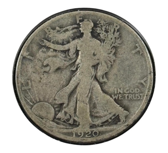 1920-D US Walking Liberty Half Dollar, 90% silver