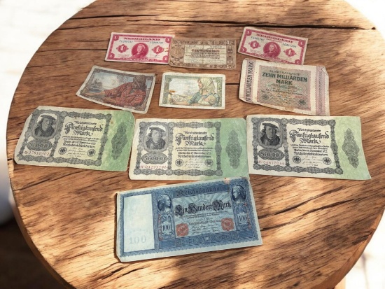 10- Antique Foreign Banknotes, see pics for notes included, sells times the money