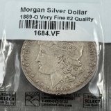 1889-O Morgan Silver Dollar, 90% Silver in Littleton cello