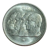 Belgium 100 Francs Dynasty Anniversary 1951 83.5% silver