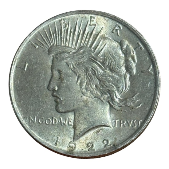 1922 Peace Silver Dollar, 90% Silver