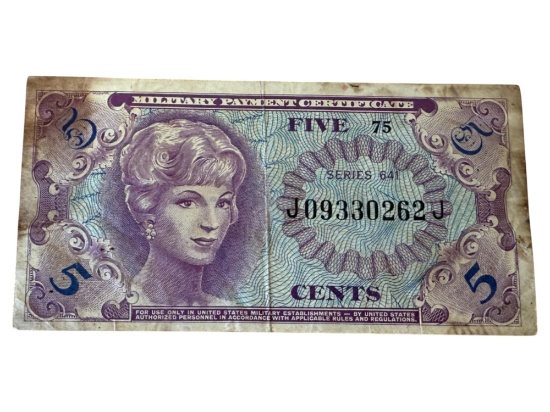 Series 641 Five Cent Military Payment Certificate