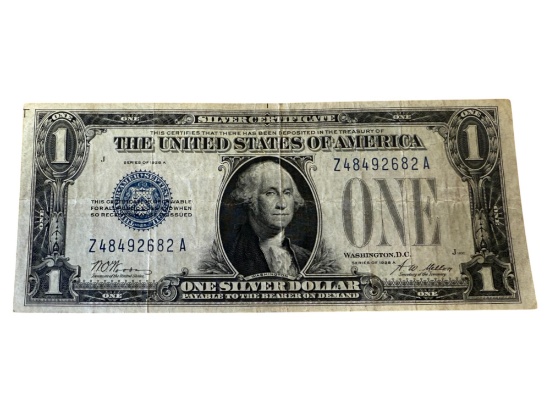 1928 A Funnyback One Dollar Silver Certificate