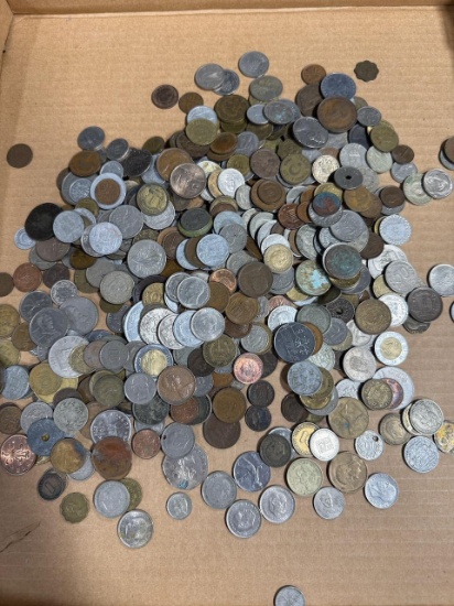 5+ POUNDS OF ASST FOREIGN COINS