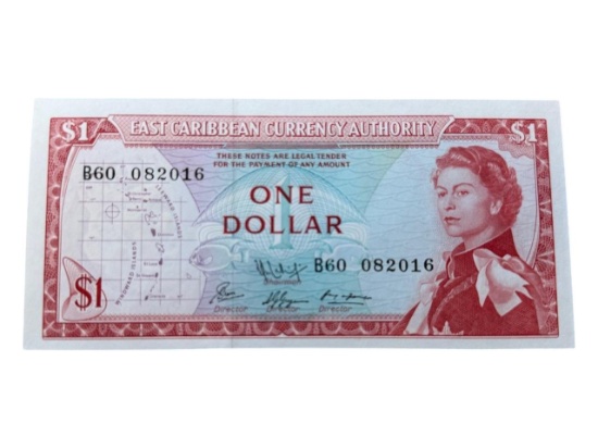 NO DATE East Caribbean One Dollar Banknote, UNC