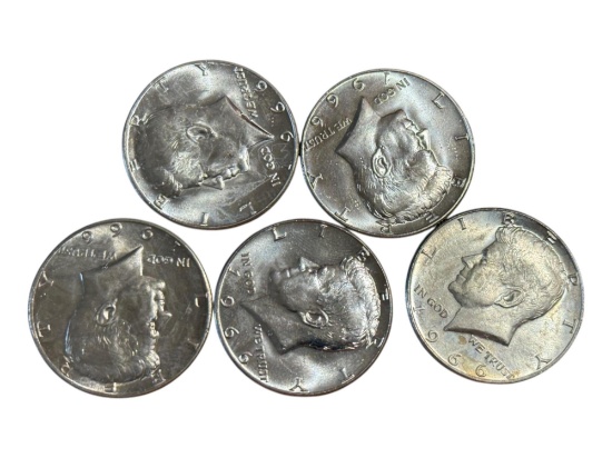 5- 40% SILVER KENNEDY HALF DOLLARS, SELLS TIMES THE MONEY