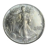 1987 US Silver Eagle Dollar Coin, .999 Fine Silver
