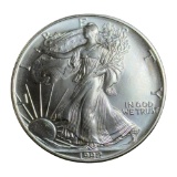 1992 US Silver Eagle Dollar Coin, .999 Fine Silver