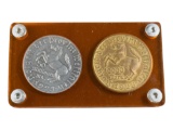 2- German Notgeld Plated 1923 Coins, 10000 Mark and 50 Millionen MK