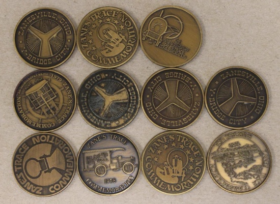 11- Asst Zane's Trace Bronze or Brass Rounds