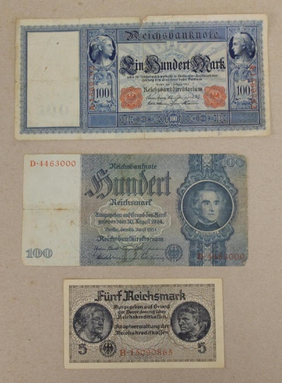 3- Antique German Banknotes, sells times the money