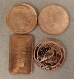 4- Copper Ounces, 3 Rounds and 1 Bar