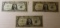 3- 1957 $1.00 Silver Certificates, sells times the money, includes 1957, 1957A, 1957B