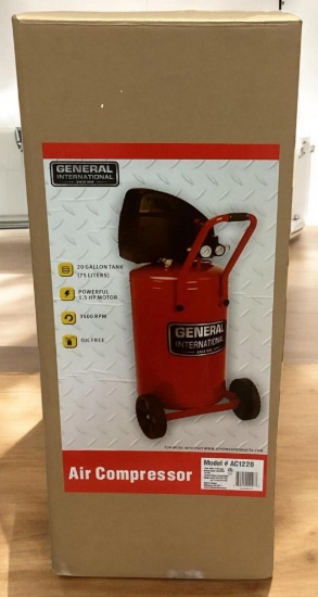 LOCAL PICKUP ONLY- New Unused General Model AC1220 Air Compressor, 20 Gallon Tank