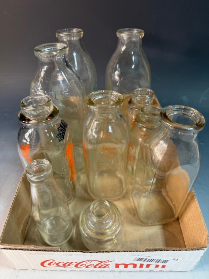 Flat of asst. milk bottles, Lawsons among others