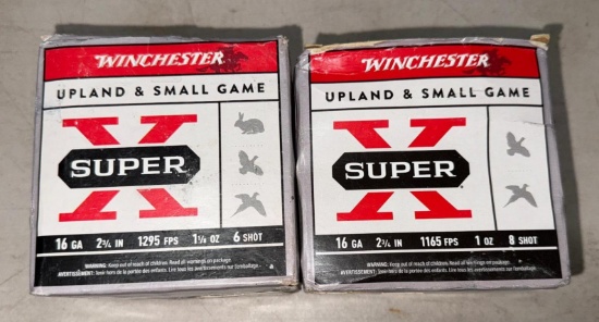 2- 25 count Boxes of 16 gauge shotgun shells