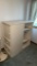 White Wooden Dresser with 3 Drawers and 3 Shelves, 45 long, 49 tall