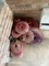 Set of Red Plastic/Concrete Plates, Approx. 14 Units