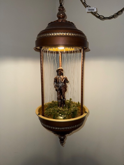 Vintage Rain Lamp with Statue, 1960s-1970s