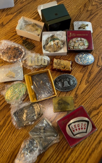 Assorted Belt Buckles w/ Tony Lama, Justin Boots