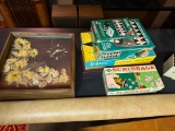 Asst Vintage Games and clock