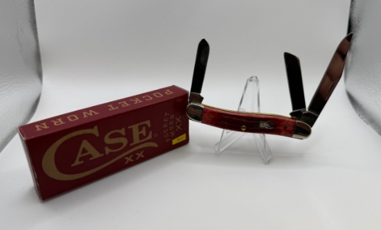 Case 6318 SS Pocket Knife, 3 Blades, Old Red Bone Handle, USA Made, NIB
