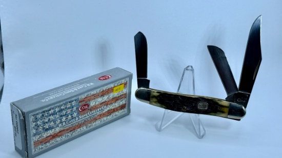 Case 6347 SS Stockman Pocket Knife, 3 Blades, Stainless Steel, Bone Handle, NIB