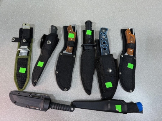 Knives with Sheaths lot of  8