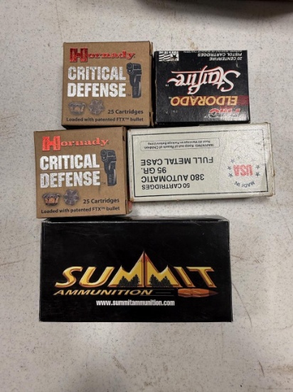 LOCAL PICKUP ONLY- Ammo lot 380 Auto approx 170 rounds, Summit box is partial